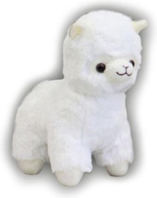Alpaca pluche knuffel wit 25cm | Lama Plush Toy | Speelgoed Knuffeldier voor kinderen jongens meisjes | Cadeau Kado | Dierentuin Dieren Knuffeltje | Extra zacht en lief