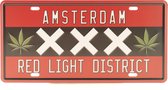 Wandbord – Mancave – Amsterdam – XXX bord – Vintage - Retro -  Wanddecoratie – Reclame bord – Restaurant – Kroeg - Bar – Cafe - Horeca – Metal Sign – Ajax – Red Light District - 15x30cm