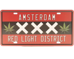 Wandbord – Mancave – Amsterdam – XXX bord – Vintage - Retro -  Wanddecoratie – Reclame bord – Restaurant – Kroeg - Bar – Cafe - Horeca – Metal Sign – Ajax – Red Light District - 15x30cm