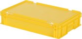 Stapelbak met deksel - Opbergbox - 600x400xH135mm - geel