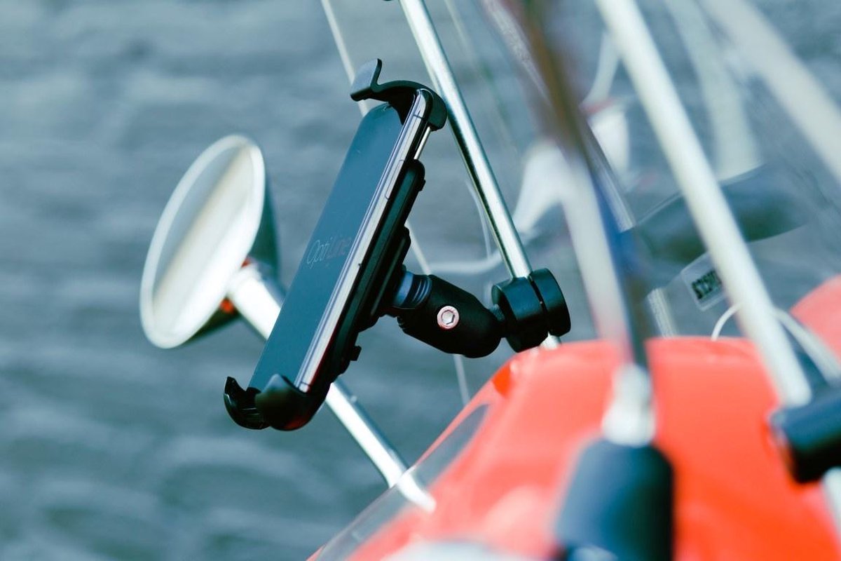 Opti-Line scooter windscherm-mount met universele smartphonehouder