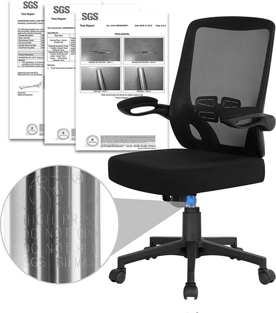 Magnifique Comfort Bureaustoel - Mesh - Zwart - Ergonomisch - Verstelbaar - Yaheetech