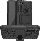 Rugged Kickstand Back Cover - Motorola Moto G8 Power Hoesje - Zwart