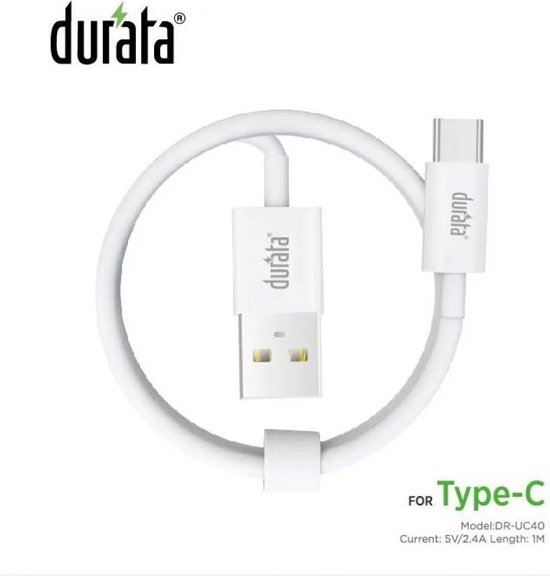 Durata DR-UC40 Snelle kabel 1 Meter Type-C / USB-C kabel / Oplaadkabel