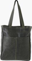 Raw Materials Tas - Shopper - Handtas - Leer - Denim voering - Groen