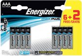 Piles Energizer Max Plus Lr03 AAA 6 + 2