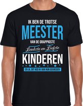 Trotse meester cadeau t-shirt zwart voor heren 2XL