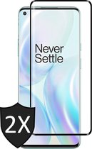 Screenprotector geschikt voor OnePlus 8 - Full Screen Protector Glas - 2 Stuks