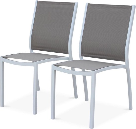 druiven Gedachte goedkeuren Set van twee aluminium en textileen stoelen | bol.com