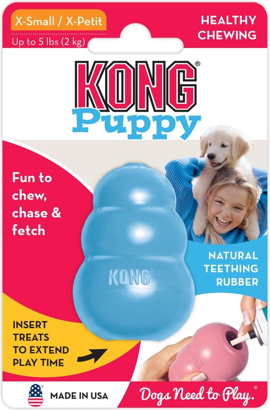 Kong Puppy XS - word assorti geleverd in het Roze of Blauw