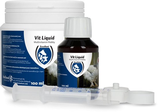 Excellent Vit - Liquid Multivitamine - Vloeibare vitamine - Aanvullend dierenvoer - Hobby - Vitamine A, E, K3, B6, B1, B2 - 100 ml - Holland Animal Care