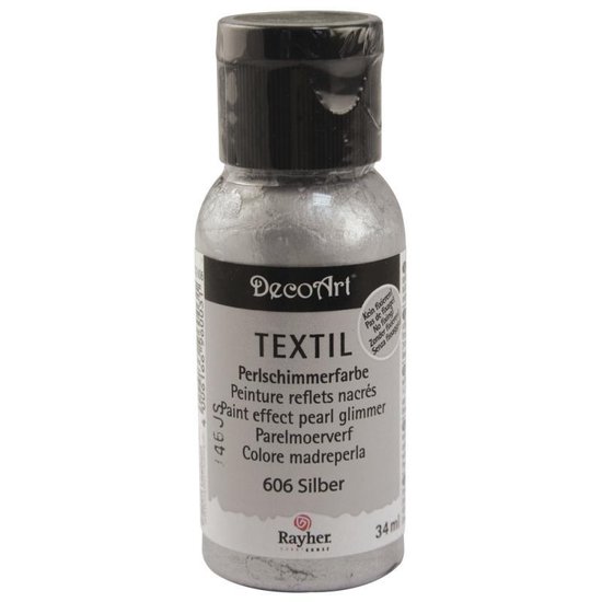 3x Zilveren parelmoer textielverf/stoffenverf flacons 34 ml hobby/knutselmateriaal
