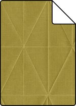 Proefstaal ESTAhome eco texture vlies behangpapier origami motief okergeel - 148711 - 26,5 x 21 cm