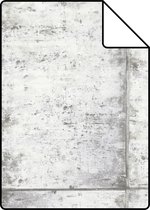 Proefstaal ESTAhome behangpapier zinken platen licht warm grijs - 138877 - 26,5 x 21 cm