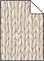 Proefstaal ESTAhome behangpapier geweven riet motief licht crème beige - 148699 - 26,5 x 21 cm