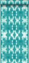 ESTAhome behang tie-dye shibori motief intens turquoise - 148683