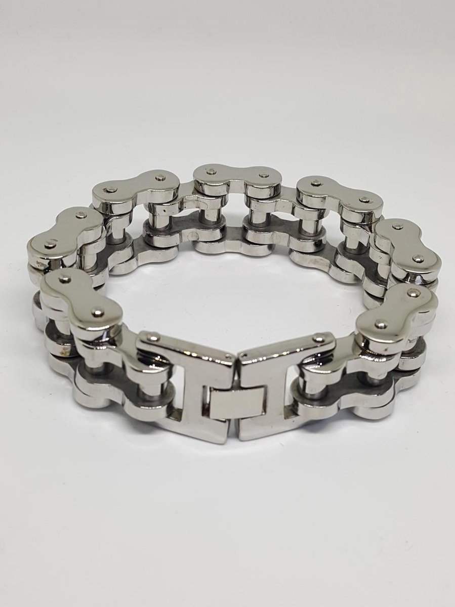 RH-Jewelry. Stalen heren armband. Motorketting. 23,5 cm
