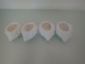 Gips schelp kaars set (4 stuks)