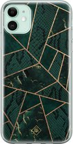 iPhone 11 hoesje siliconen - Abstract groen | Apple iPhone 11 case | TPU backcover transparant
