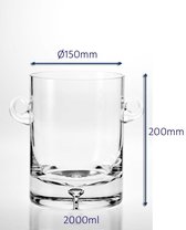 Champagne Emmer Glas – 100% Kristaglas IJsblokjesemmer – 2000ml -  Ø 15 cm x 20 cm