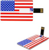 Creditcard usb stick Amerikaanse vlag 16GB -1 jaar garantie – A graden klasse chip