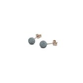 Silventi 921100980 Zilveren Oorstekers - Bol - 7mm - Glitter Zilver - Roségoudkleurig