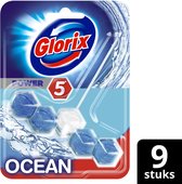 Glorix Power 5 Wc Blok - Ocean - 9 stuks - Voordeelverpakking