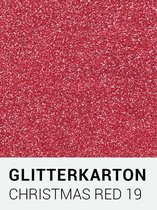 Glitterkarton 19 christmas red A4 230 gr.
