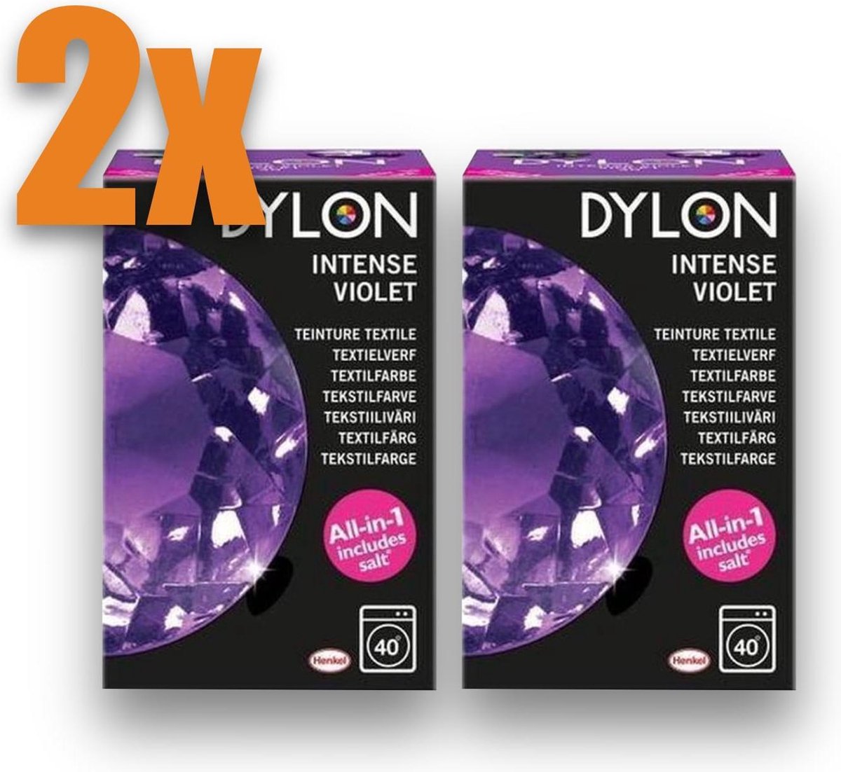 decaan parlement Tactiel gevoel bol.com | Textielverf Dylon paars Intense Violet 350g all-in (zout)  VOORDEELPACK 2 STUKS !