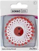 Sorbo Home Essentials - ijzergaren extra sterk garen wit - blister 2 klossen 20 m - 100% polyester