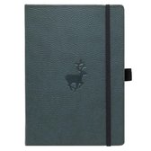 Dingbats* Wildlife A4 Notitieboek - Green Deer Lijntjes - Bullet Journal met 100 gsm Inktvrij Papier - Schetsboek met Harde Kaft, Elastische Sluiting en Bladwijzer
