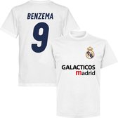 Galacticos Real Madrid Benzema 9 Team T-shirt - Wit - XXL