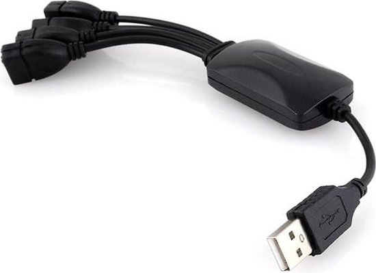 4 Poorts Usb Hub - USB Splitter 4 Poort Hub - USB 2.0 - 4 Poort Hub – Zwart - iso trade