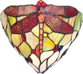 Wandlamp Tiffany | 29*16*18 cm / E14/40W | Meerkleurig | Ijzer / glas | Libelle | LumiLamp | 5LL-5846