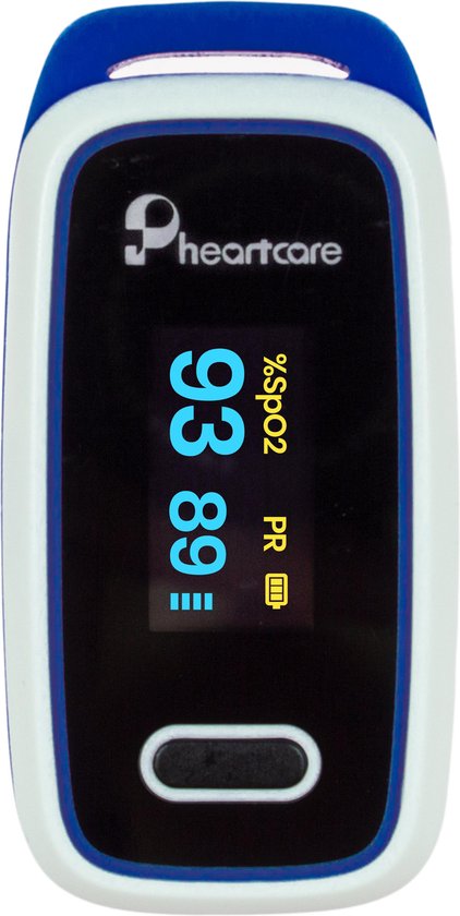Pheartcare Saturatiemeter Zuurstofmeter met Inspectie Certificaat en Medische Kwalificatie - Blauw - Pheartcare