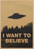 Vintage The X-Files I Want To Believe Poster - Klassieke Alien-poster
