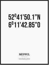 Poster/kaart MEPPEL met coördinaten