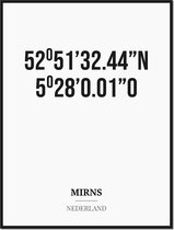 Poster/kaart MIRNS met coördinaten