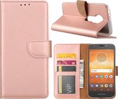 Bookcase Geschikt voor: Motorola Moto E5 Play - Rose Goud - portemonnee hoesje