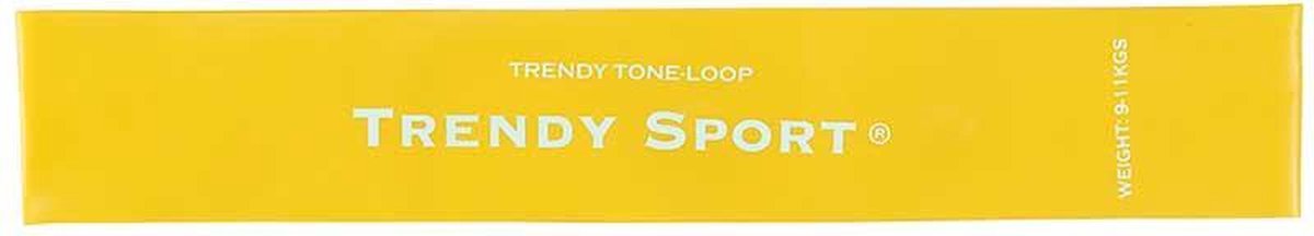 Trendy Sport Tone-Loop - naadloos - geel - lichte weerstand - 18 mm x 1.4 mm x 29 cm - revalidatie - Weerstandsband