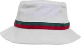 Flexfit - Stripe Bucket Hat white/firered/green one size Bucket hat / Vissershoed - Wit