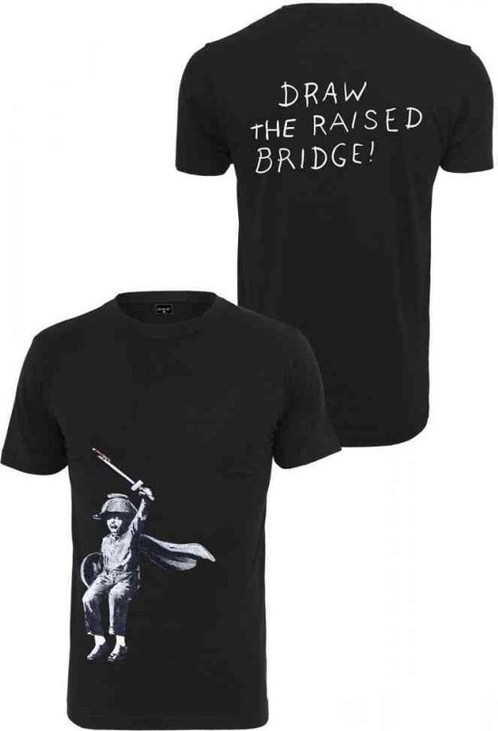 Urban Classics Heren Tshirt -S- Draw The Raised Bridge Banksy Zwart