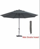 Parasol Rond Grijs Lissabon 400 cm met hoes | Topkwaliteit parasol van Madison