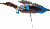 METAL FLYING DUCK ON STICK BLUE WINGS