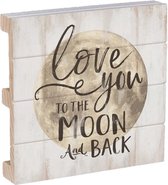 Coaster - Pallet - Love you to the moon and back  - 10 x 10 cm