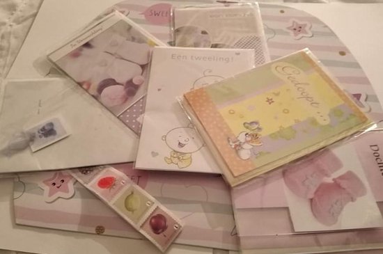 set de 6 cartes de naissance avec coffret cadeau et timbres België  intérieur | bol.com