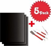Quality&Kitchen - 5 grill mat  +3 BBQ Tangen Set - Accessoire Toolset RVS - Barbecuetools | Tangen set | Barbecue Kookgerei | Koken | Barbecue Tools | BBQ Gereedschap Set | Spatel | Vleesvork