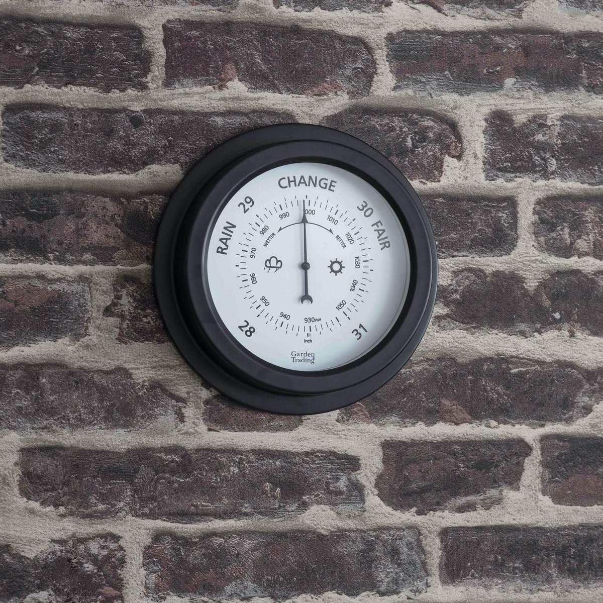 Barometer voor buiten 22 cm diameter Zwart