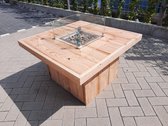 Table à feu Tree 100x100x50 en bois de Douglas de votre table à feu