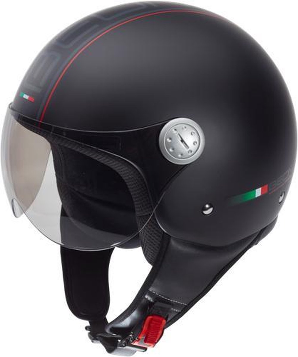 Beon Design Scooterhelm Motorhelm Mat Zwart - Maat L / 59 cm